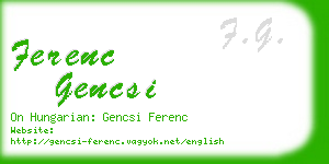 ferenc gencsi business card